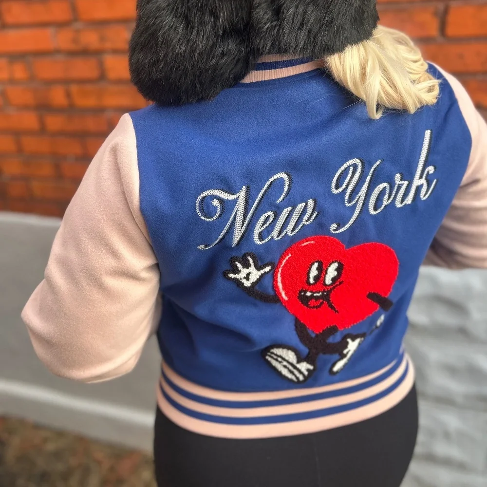 Red Heart NEW YORK Varsity Jacket. NWT - Picture 1 of 8